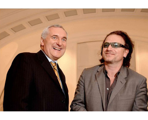 Bertie Ahern with Bono