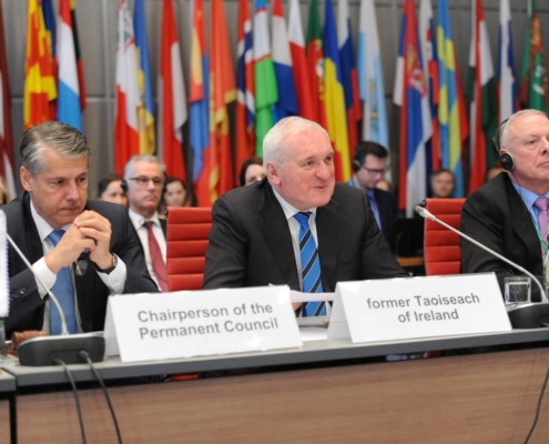 Bertie Ahern, Ambassador Radomir Bohac, & Col. Michael Kiernan - 72nd OSCE Joint Forum for Security Co-operation/Permanent Council Meeting in Vienna