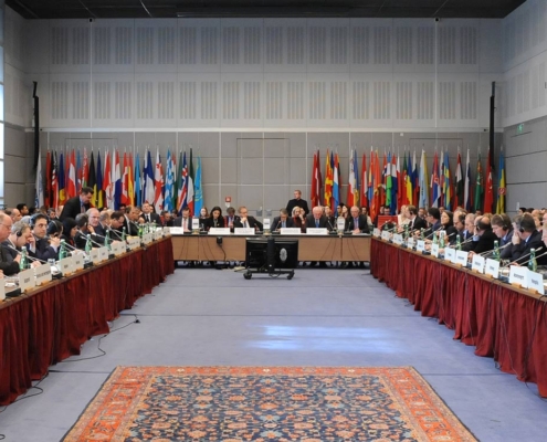 Bertie Ahern giving the Keynote address at the 72nd OSCE Joint Forum for Security Co-operation/Permanent Council Meeting in Vienna