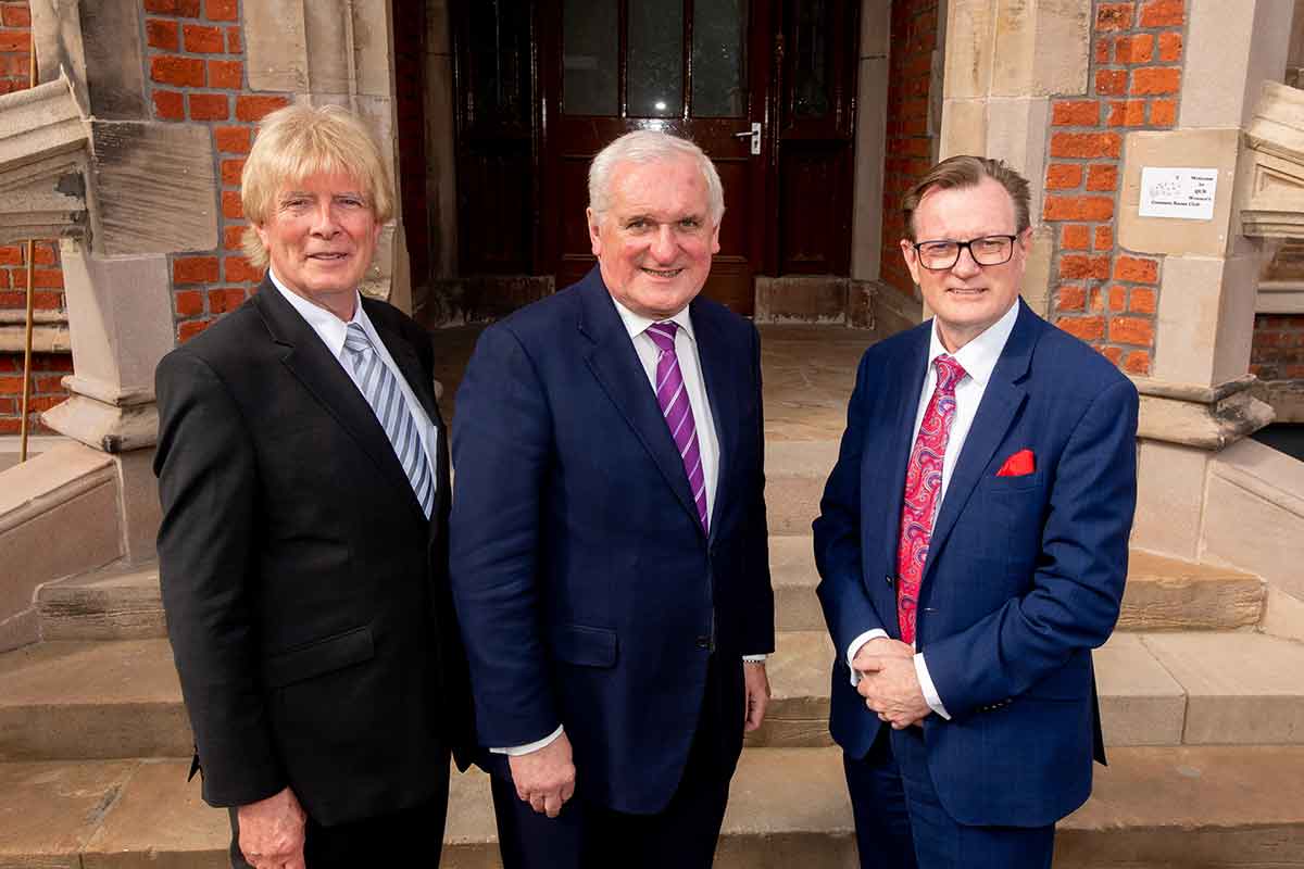 from left Professor Hastings Donnan, Bertie Ahern, President & Vice Chancellor Ian Greer at Queens University