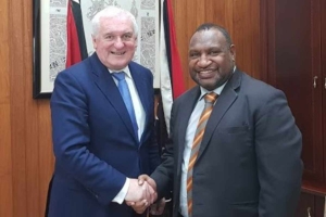 Bertie Ahern Meets New PNG Prime Minister Mr James Marape