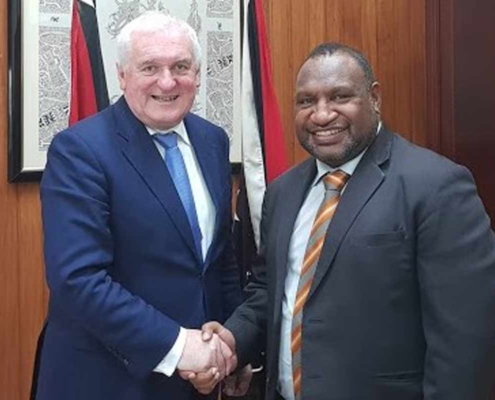 Bertie Ahern Meets New PNG Prime Minister Mr James Marape