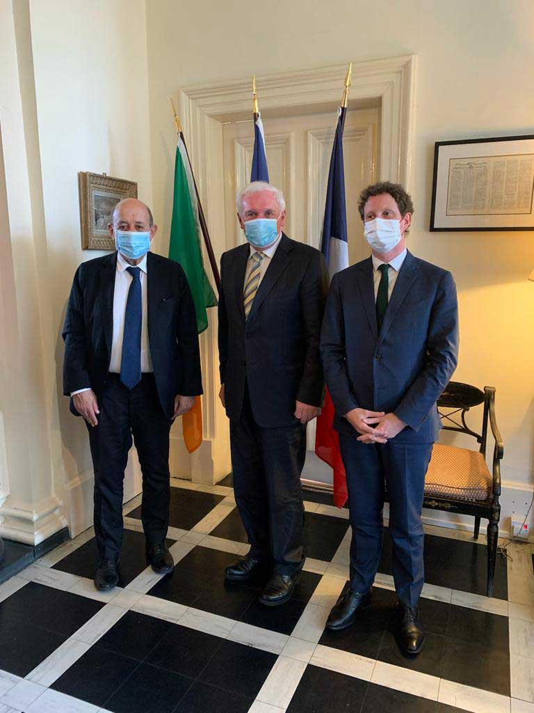 Bertie Ahern recently met with the French Foreign Minister Jean-Yves Le Adrian and French Minister of State for European Affairs Clement Beaune