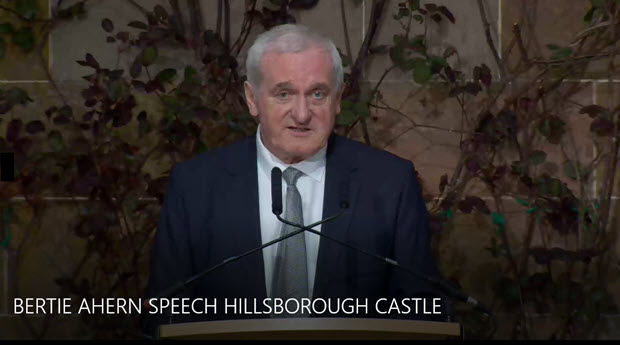 Bertie Ahern speech at Hillsborough Castle -25th Anniversary of the Good Friday Agreement - May 2023