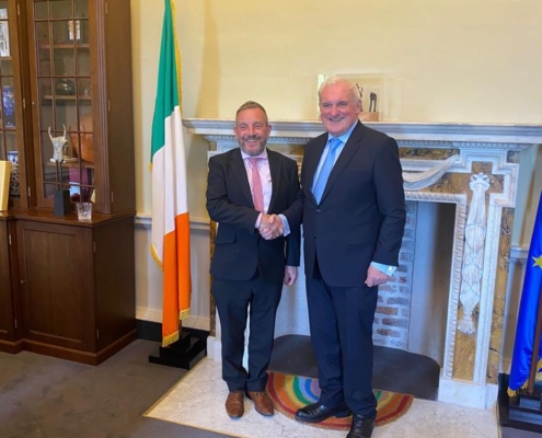 Bertie Ahern with Cathaoirleach of Seanad Éireann Jerry Buttimer - Seanad Éireann May 2023 - 3