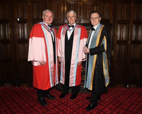 Bertie Ahern Sir John Major and Vice-Chancellor Sir Ian Greer