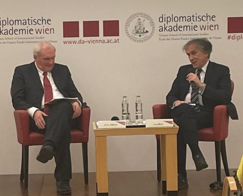 Bertie Ahern with Dr Emil Brix at the Diplomatic Academy Vienna (2)
