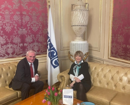 Bertie Ahern with Helga Schmid, Secretary General at OSCE Vienna